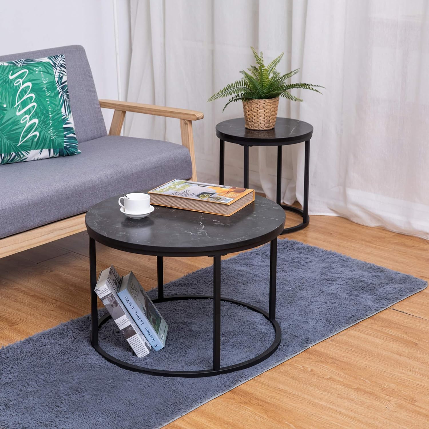 Black End Table Set of 2 P183