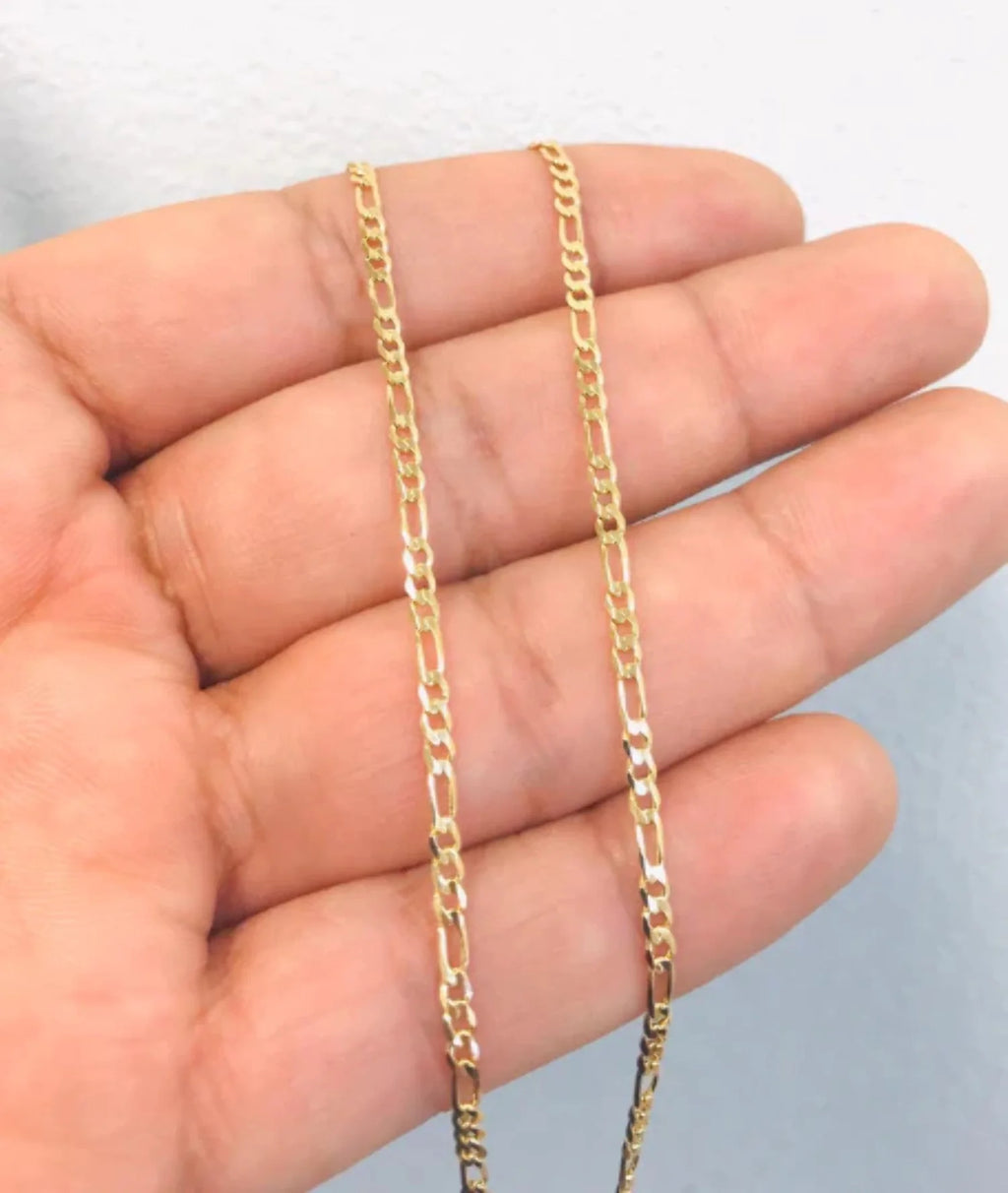 14K Gold Filled Virgen De Guadalupe Necklace 20" Figaro Chain R6573
