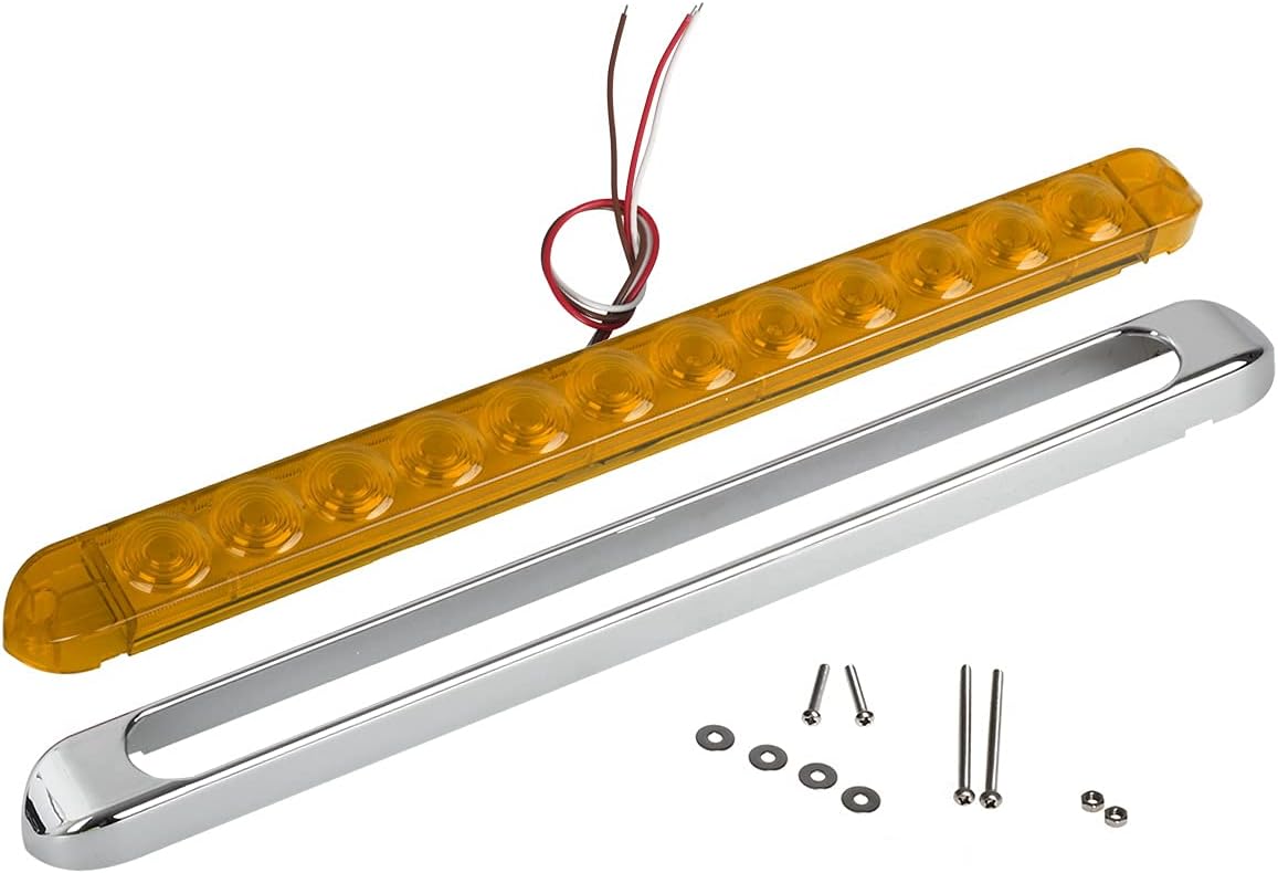 4pcs 17 Inch Chrome LED Trailer Tail Light Bar X781336