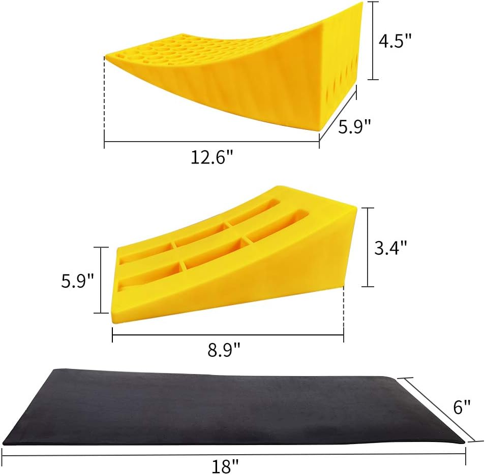 2 Pack Camper Levelers with Curved Levelers, Chocks and Non-Slip Rubber Mats K684517