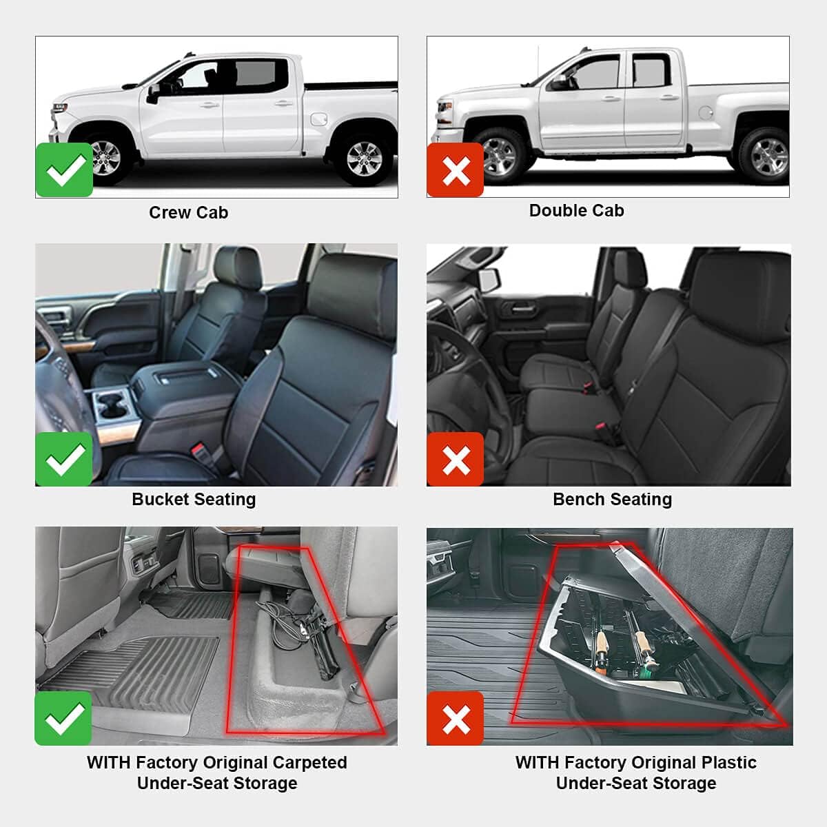 Custom Fit Floor Mats for Chevrolet Silverado and GMC Sierra Crew Cab Z86924