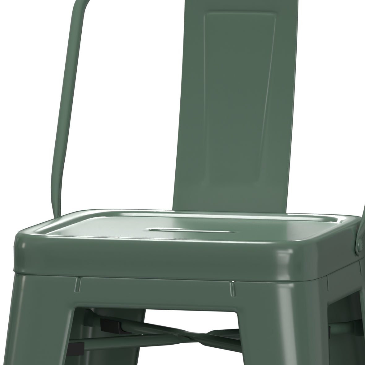 24" Industrial Metal Counter Stool in Sage Green (Set of 4) P60422