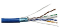 500 ft 23 AWG 8-Conductors Cat 6A Solid Shielded CMR Riser Bulk Ethernet Cable Blue F8409