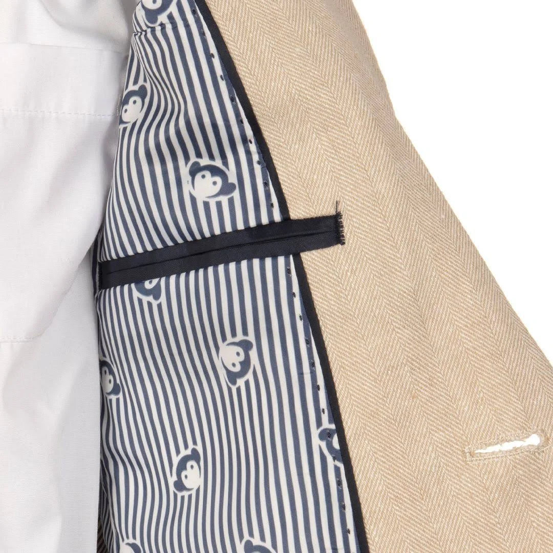 Khaki Herringbone Suit F67149