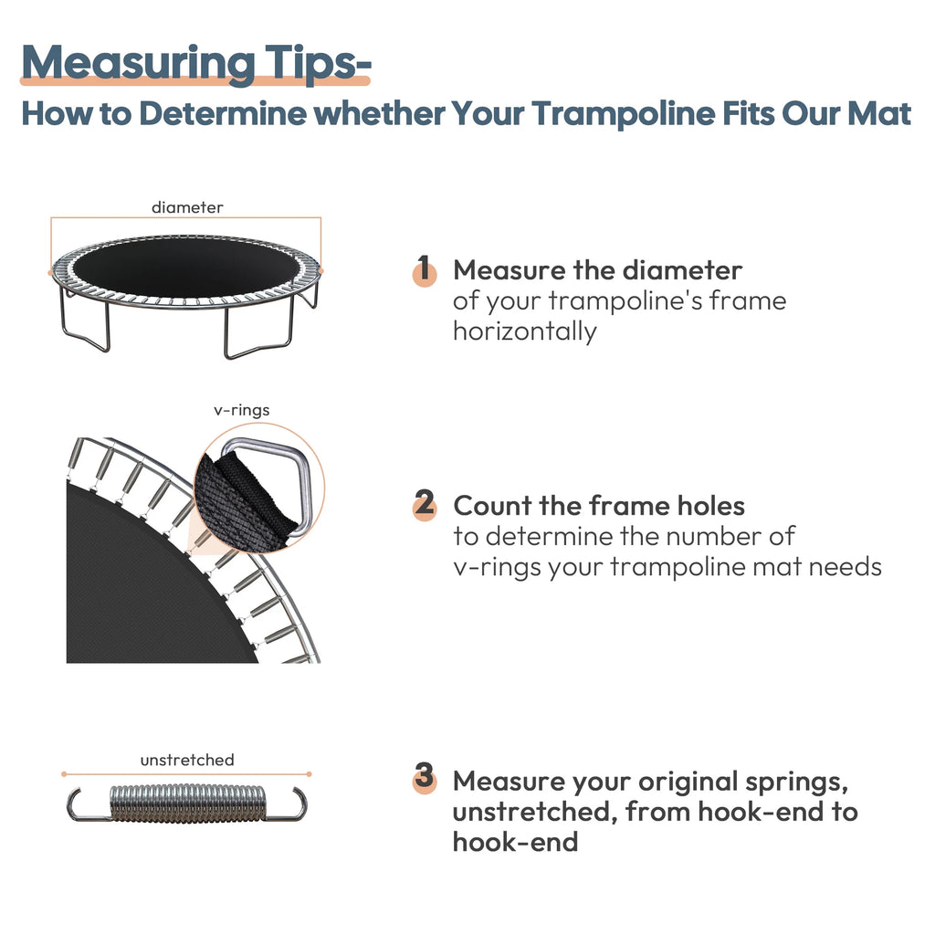 Trampoline Replacement Mat with 72 V-Ring, 8 Row Stitch R38687