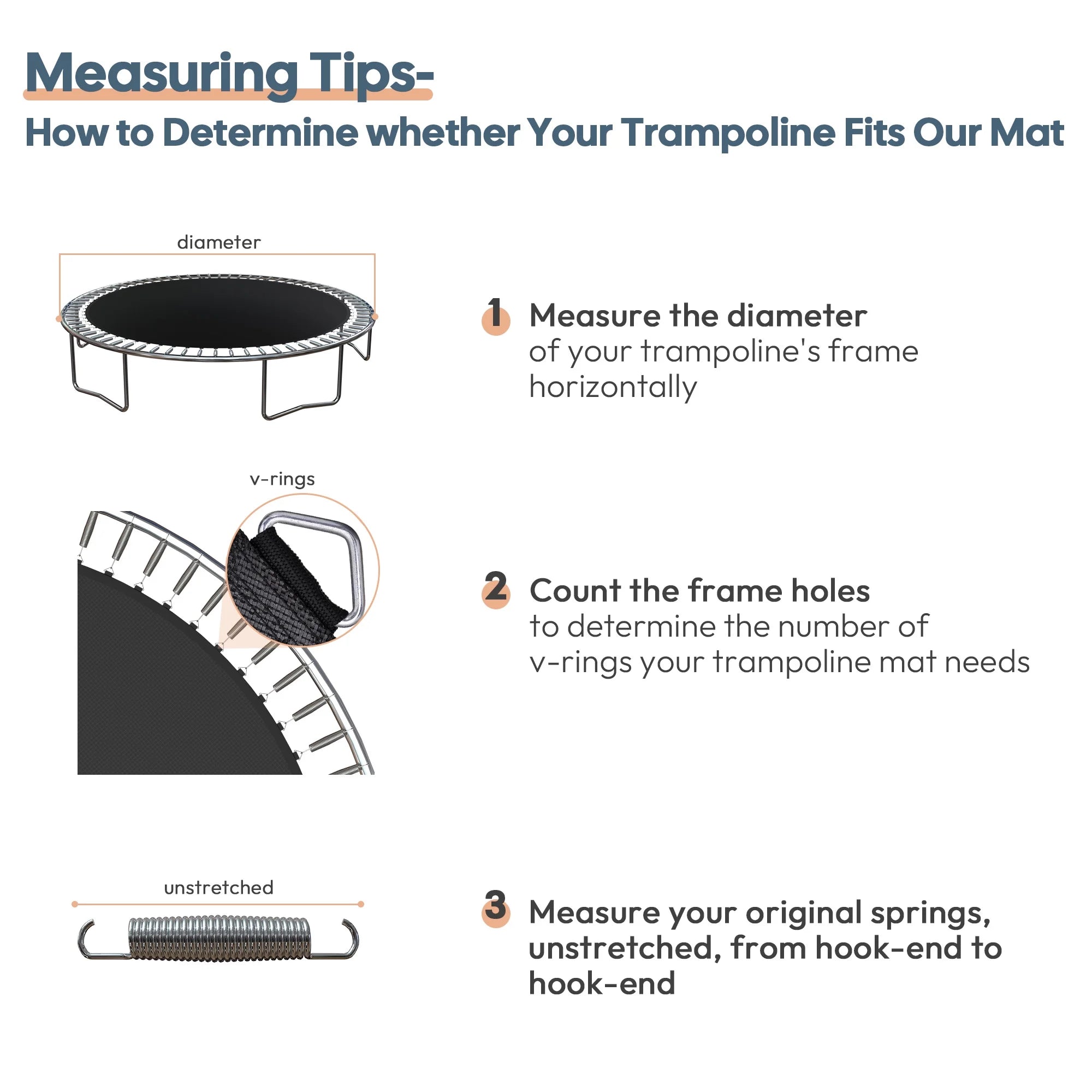 Trampoline Replacement Mat with 72 V-Ring, 8 Row Stitch R38687