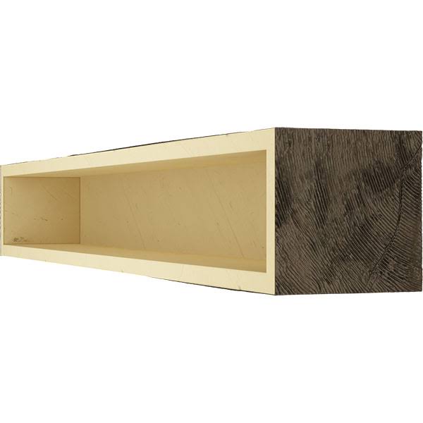 Rough Sawn Faux Wood Fireplace Mantel, Premium Walnut A3550