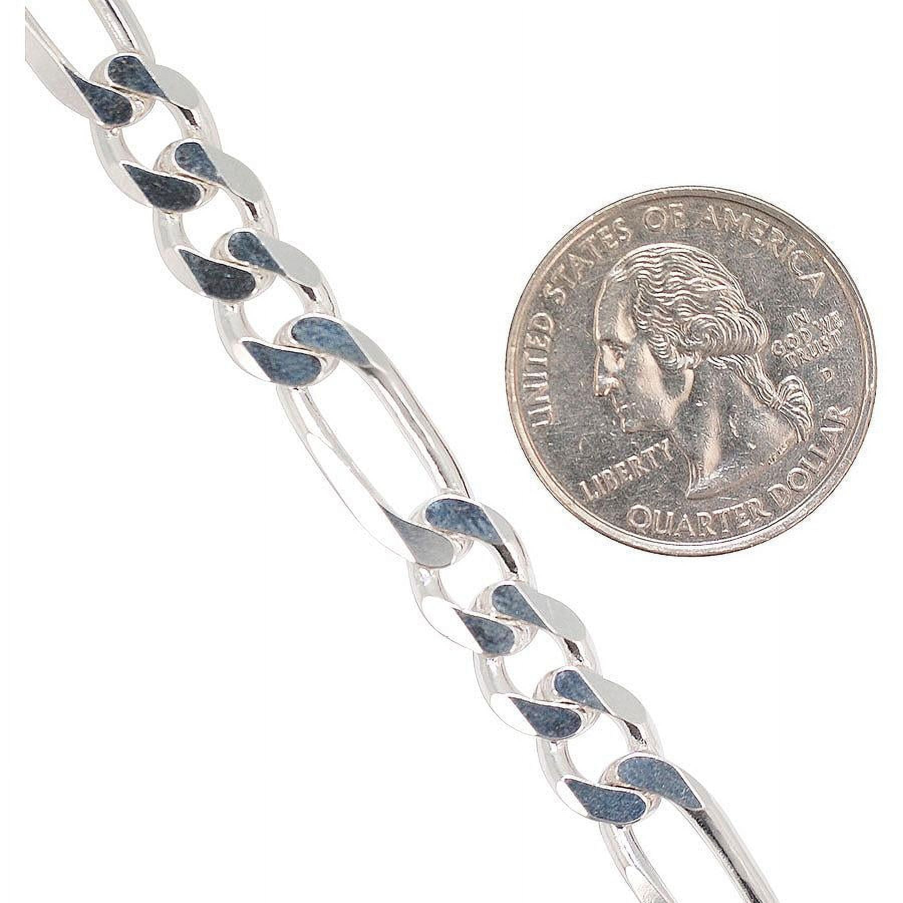 Sterling Silver 8mm Figaro Bracelet Chain I368286