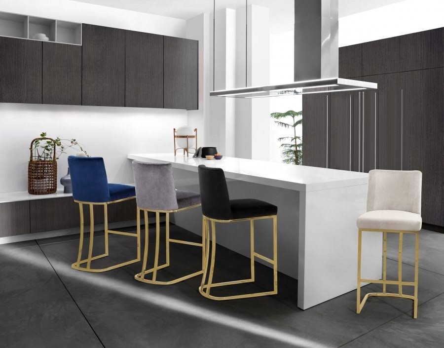 Cream Velvet Stool I44180