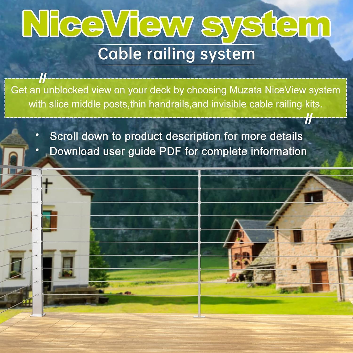 4 Pack Stainless Steel Cable Railing Post U563