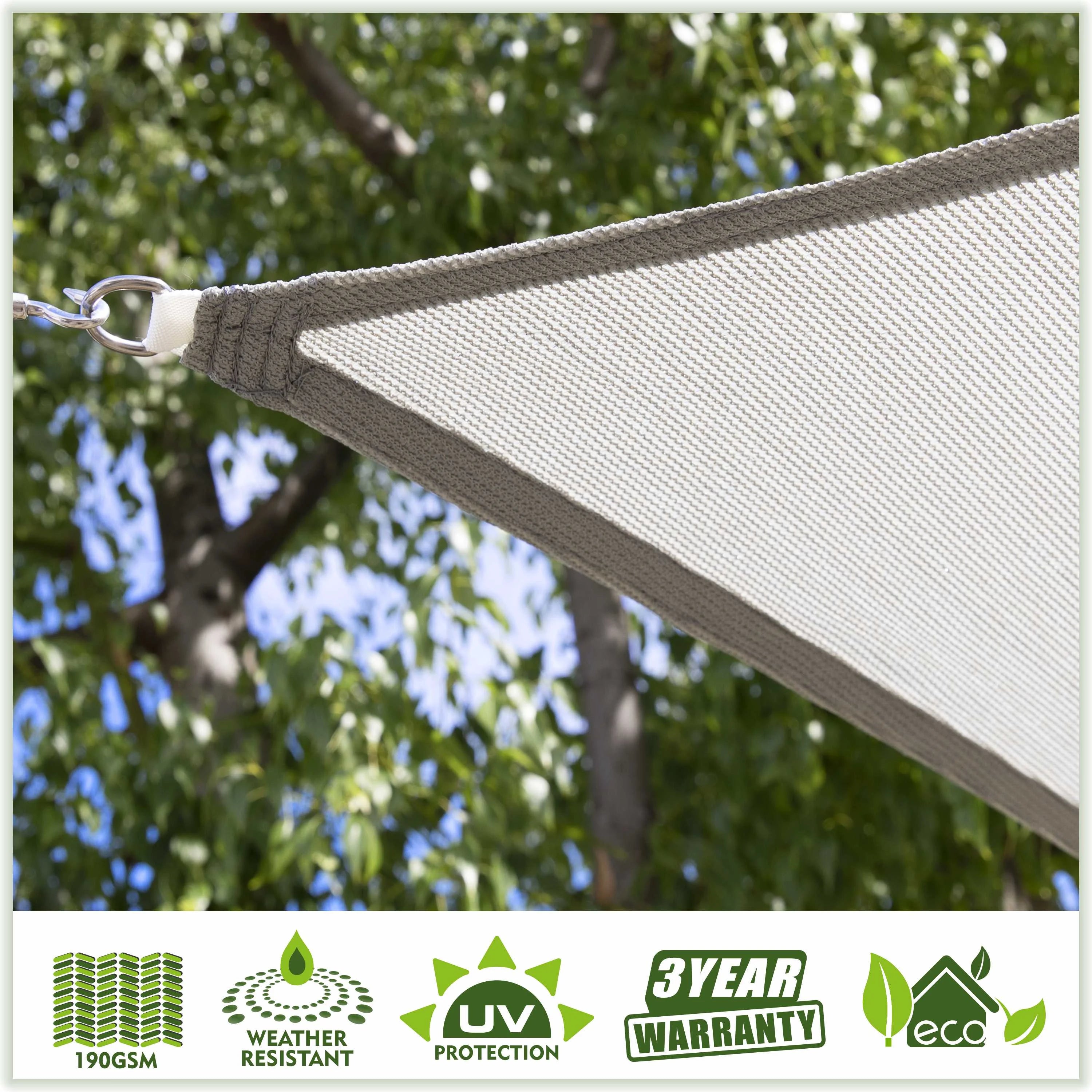 6' x 12' Rectangle Gray Sun Shade Sail Canopy B59174