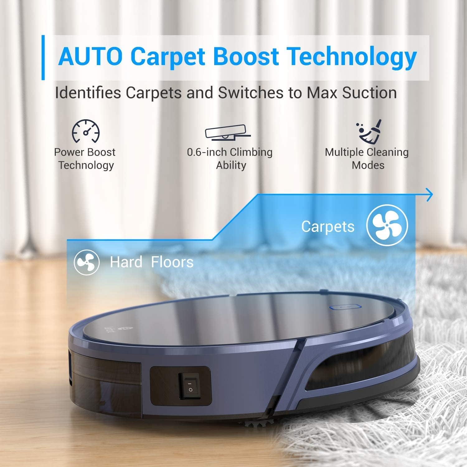 Robot Vacuum Cleaner, 2600Pa Suction, 120 mins Runtime H1759