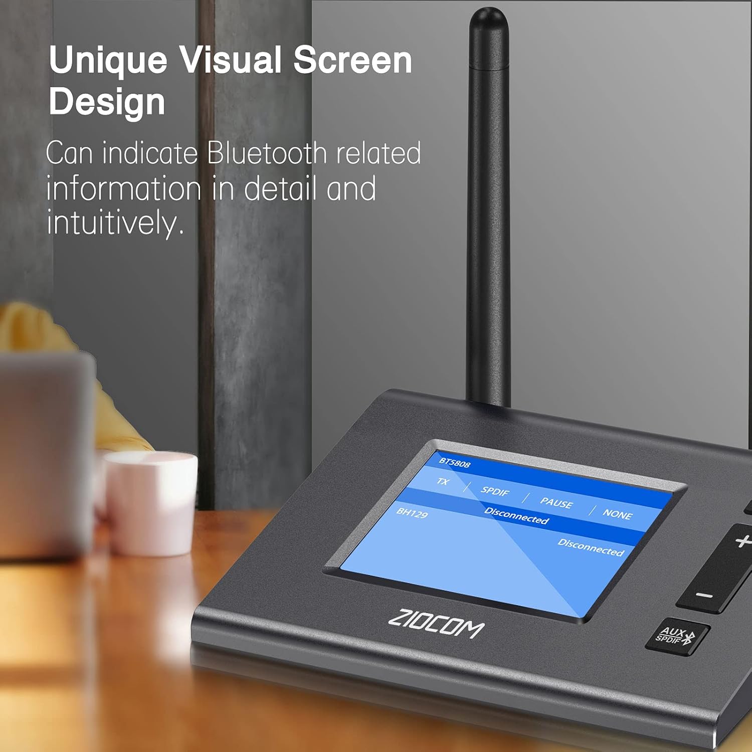 Bluetooth Transmitter Receiver Wireless Audio Adapter with LCD Display V5467