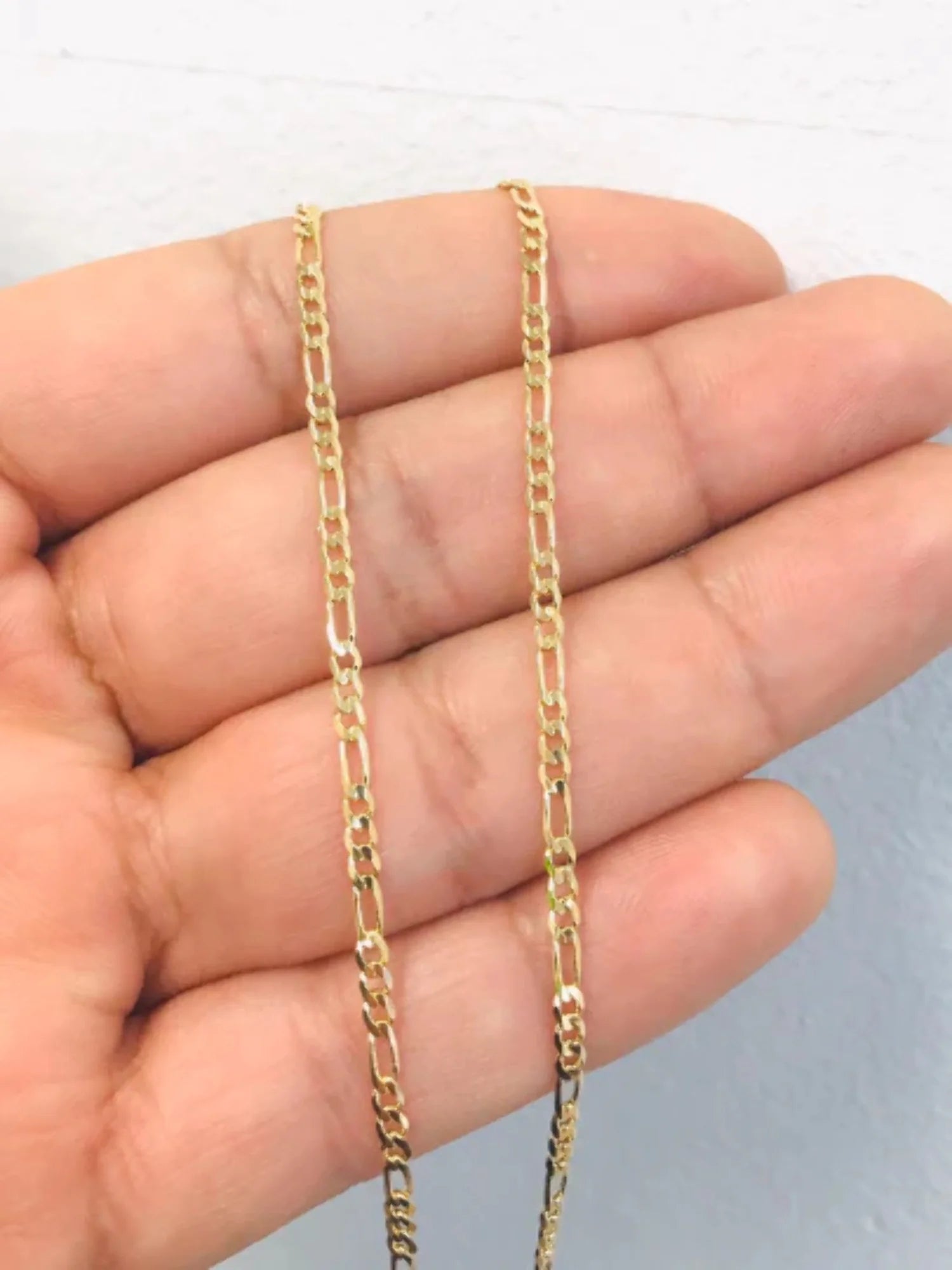 14K Gold Filled Virgen De Guadalupe Necklace 20" Figaro Chain R6573