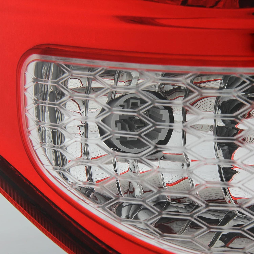 LED Chrome Red Clear Tail Brake Lights Pair B4685