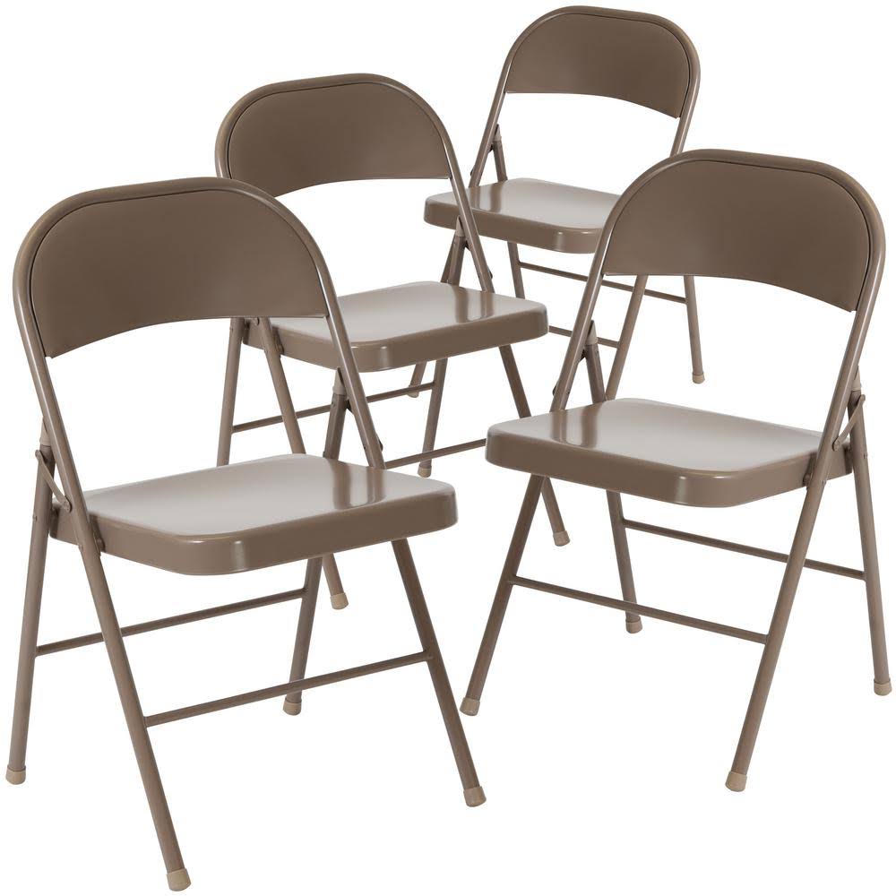 Beige Metal Folding Chair (4-Pack) I7207