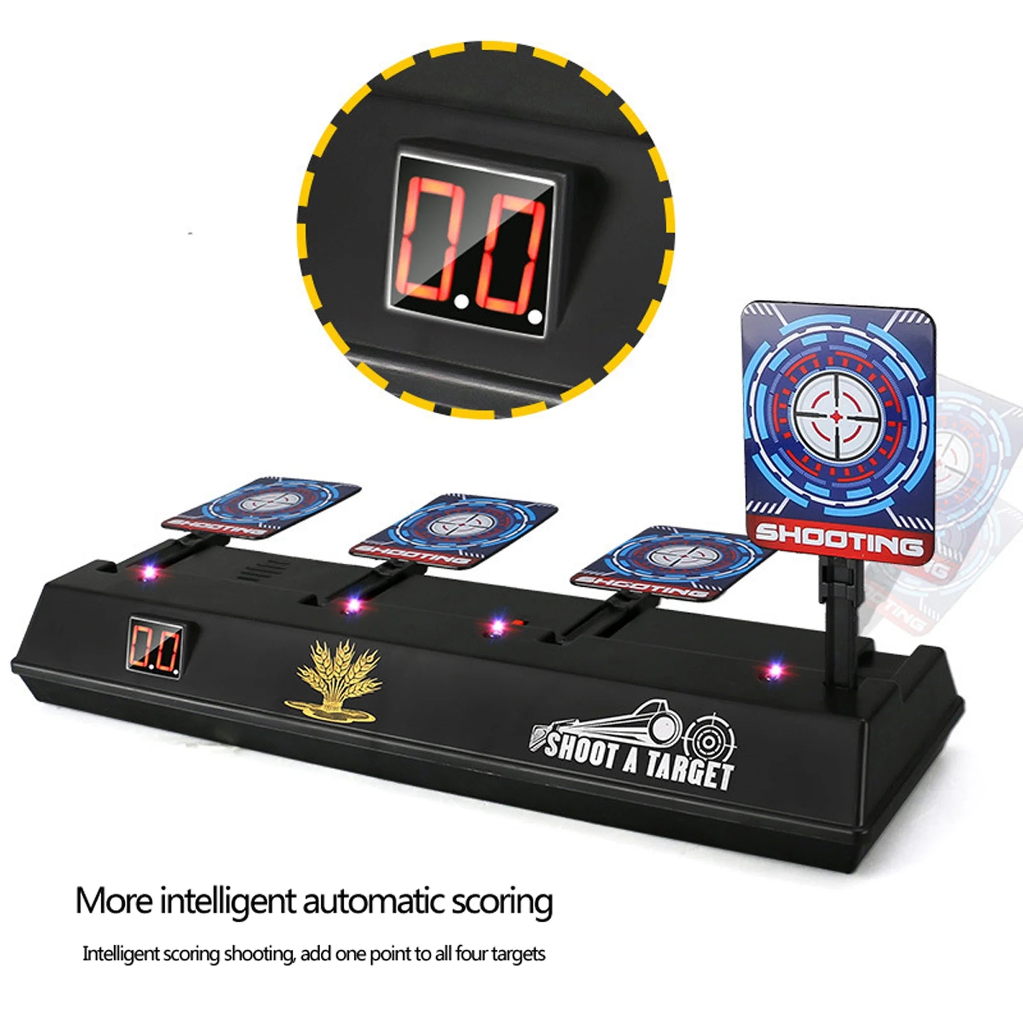 4 Targets LED Light Auto Reset Digital Shooting Targets E177115