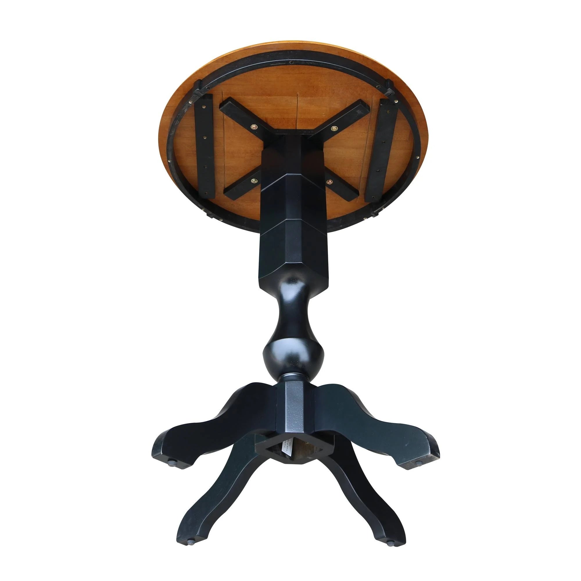 Black/Cherry Round Top Pedestal Table R90176