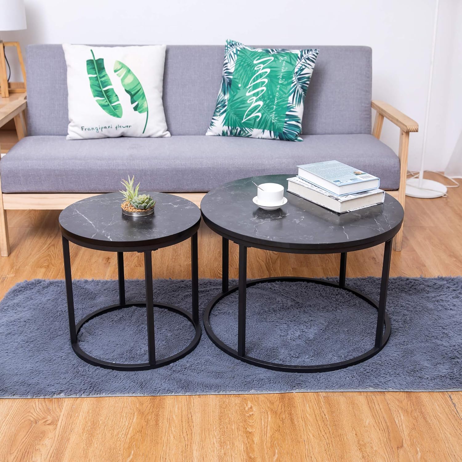 Black End Table Set of 2 P183