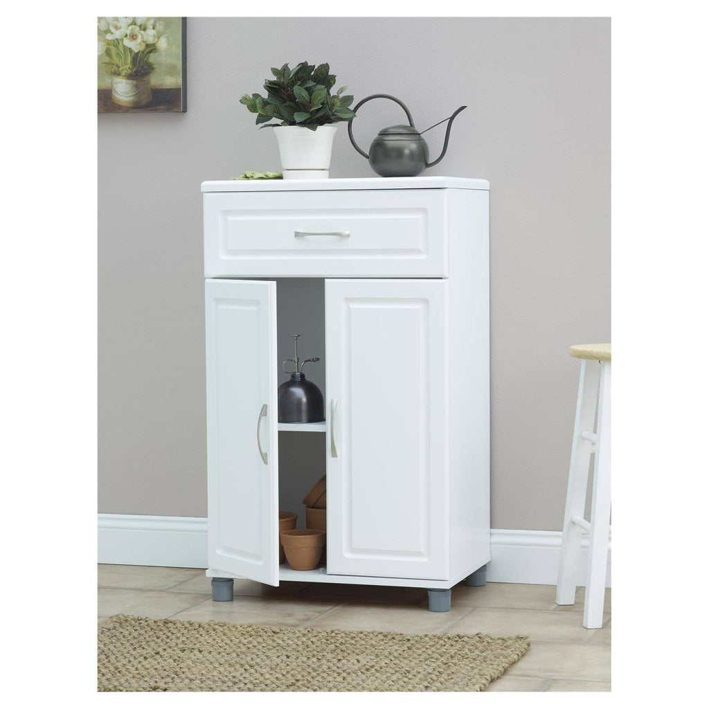 White 1 Drawer 2 Door Base Storage Cabinet K3987