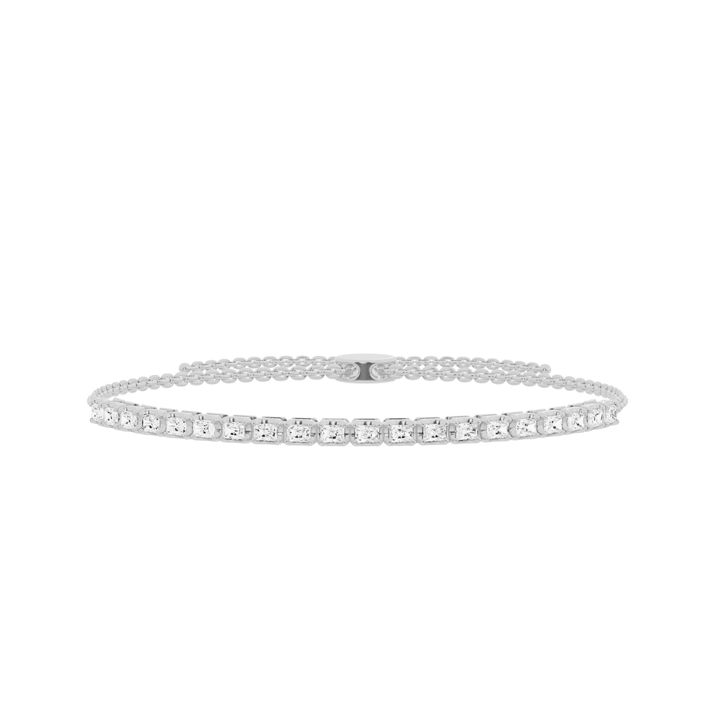 10K White Gold Diamond Tennis Bolo Bracelet B801576