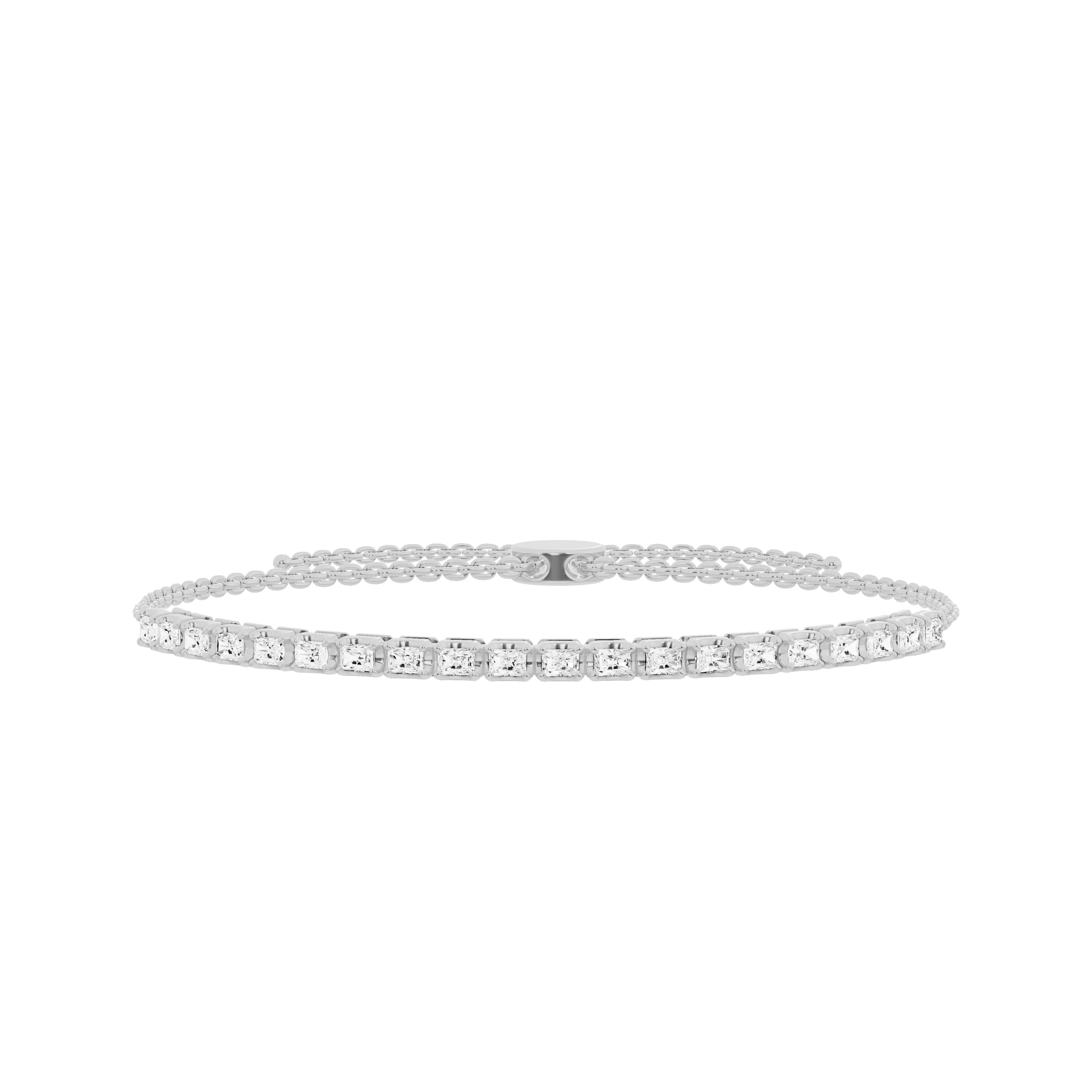 10K White Gold Diamond Tennis Bolo Bracelet B801576