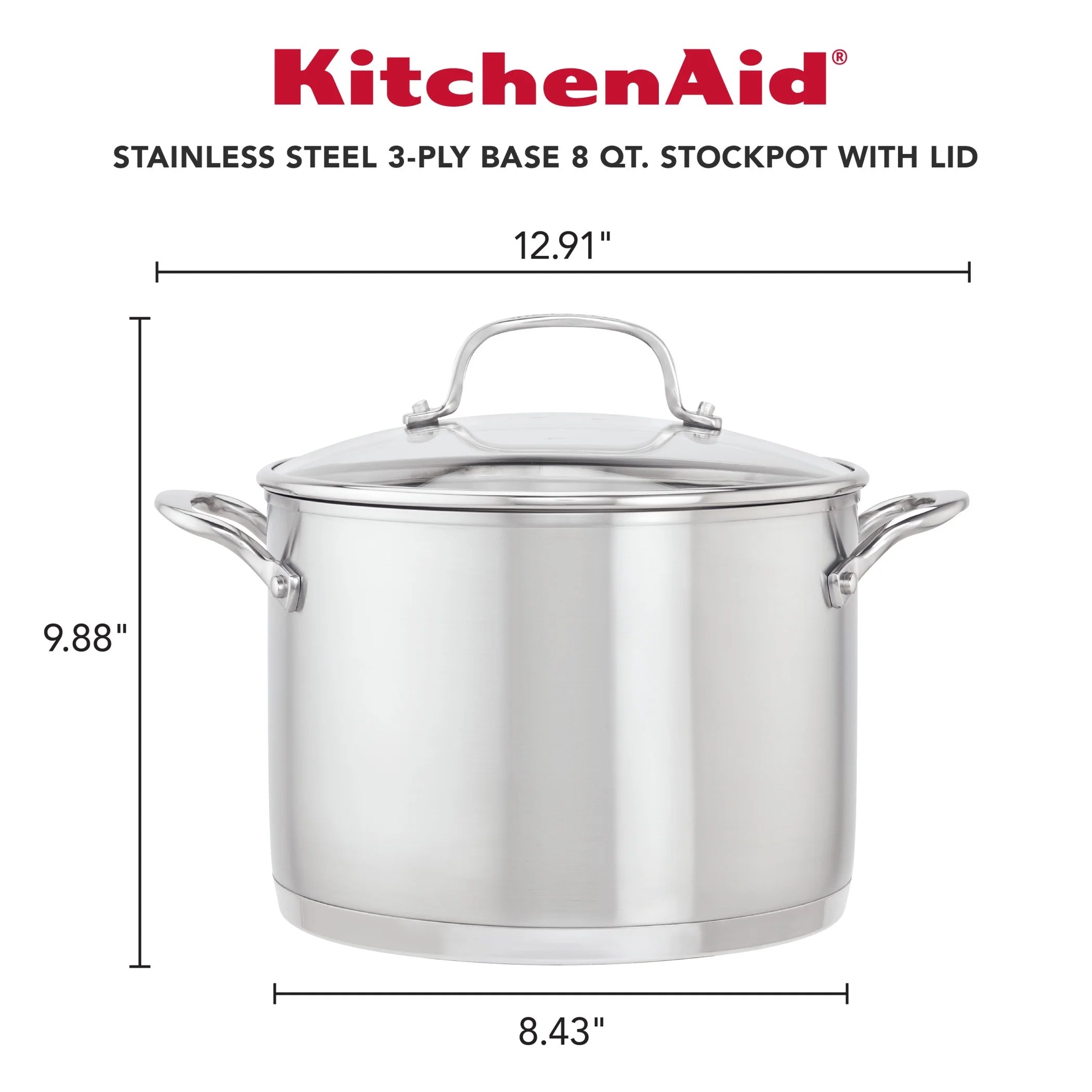 3-Ply Stainless Steel Induction Stockpot with Lid, 8 Quart L209893