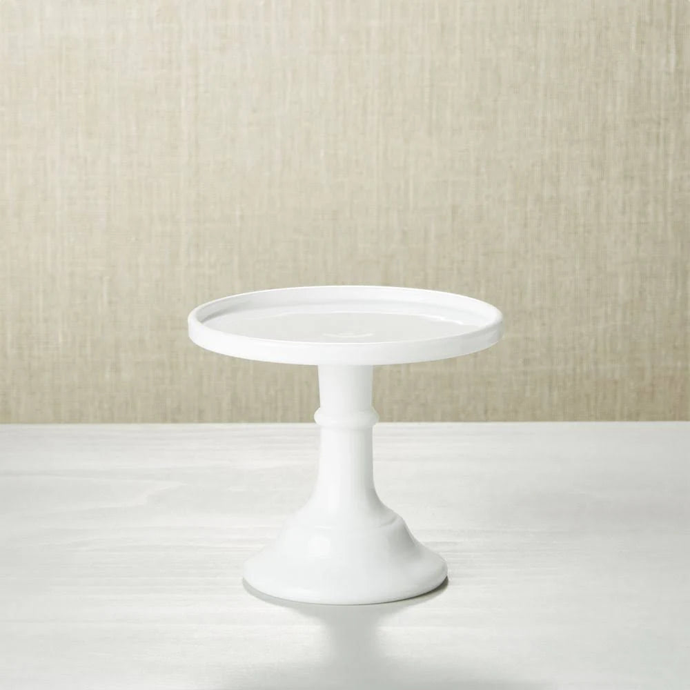 Milk White Glass Cake Stand I300385