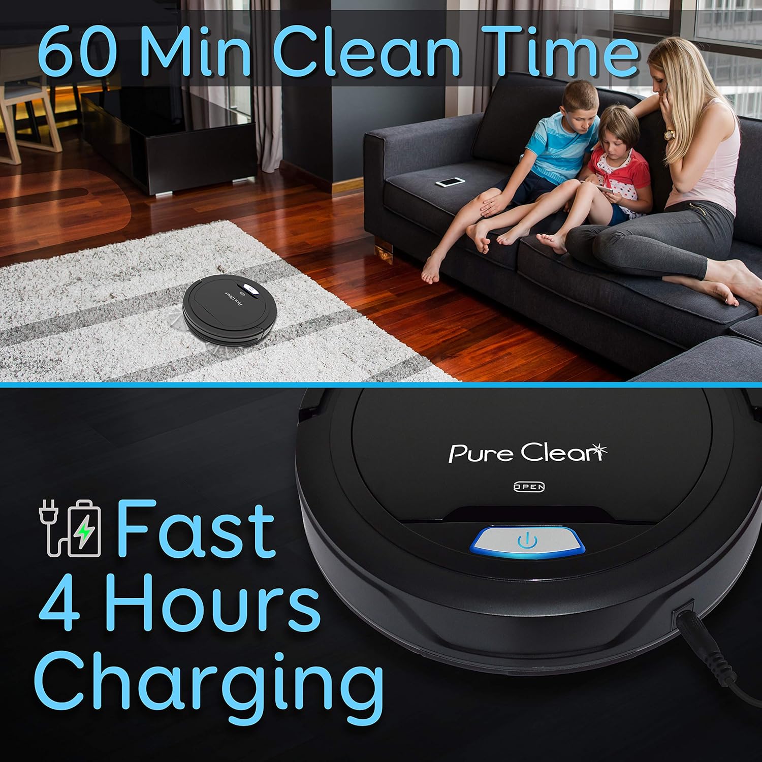 Black Robot Vacuum Cleaner V417