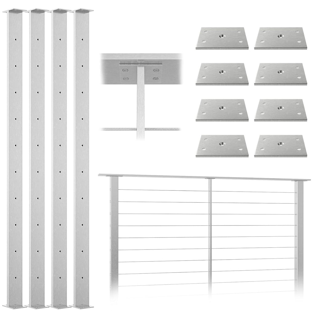 4 Pack Stainless Steel Cable Railing Post U563