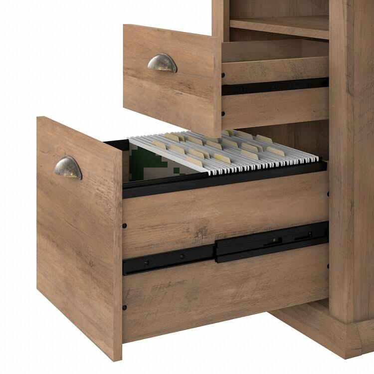 60W L Shaped Desk with Storage in Reclaimed Pine X191
