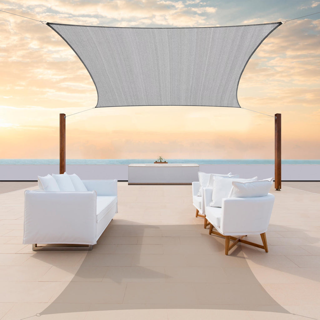 6' x 12' Rectangle Gray Sun Shade Sail Canopy B59174