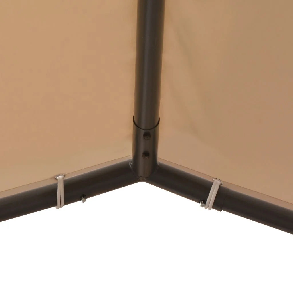 Beige Steel Frame Gazebo Canopy Tent 13ft x 13ft x 8.5ft G755
