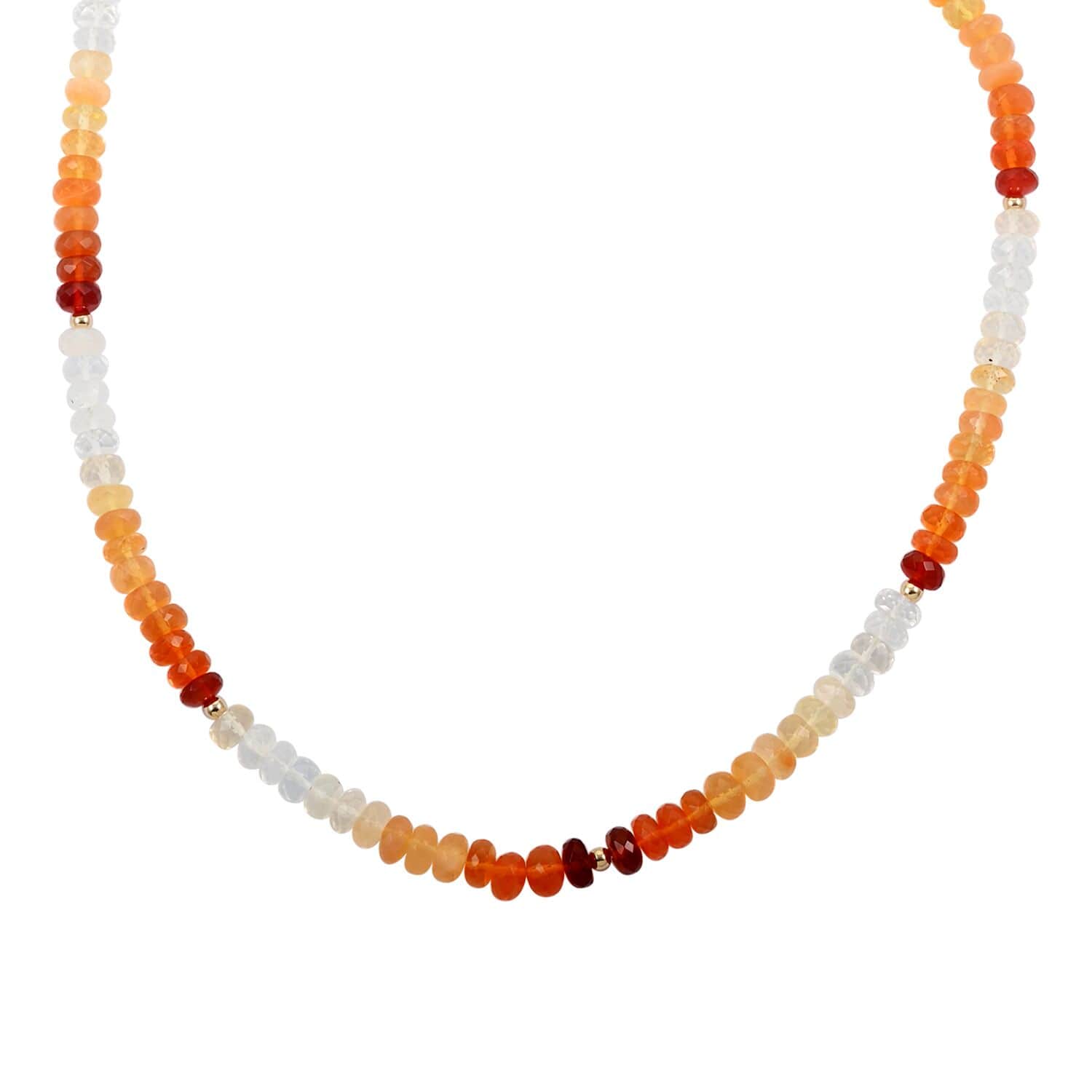 14K Yellow Gold Beaded Necklace Jewelry Size 18" G200