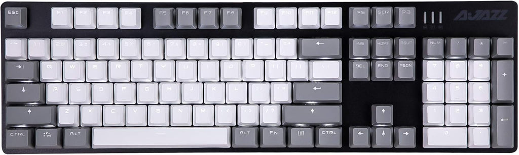 AK50 Mechanical Gaming Keyboard - PBT Keycaps - Grey-White - White Backlit - Blue Switches - Black Y536180