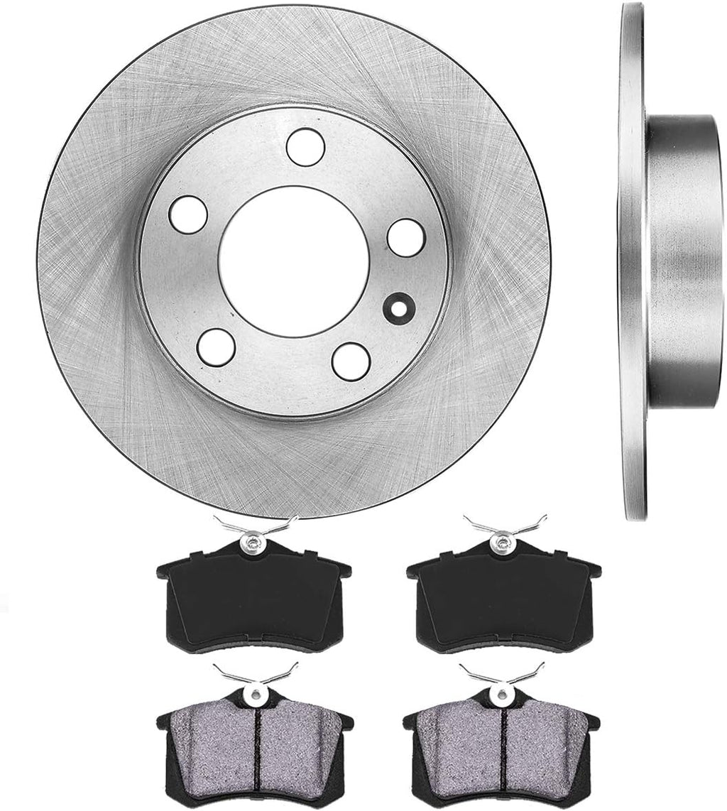 REAR 232 mm 5 Lug Brake Disc Rotors + Metallic Brake Pads Pack of 2 C76879