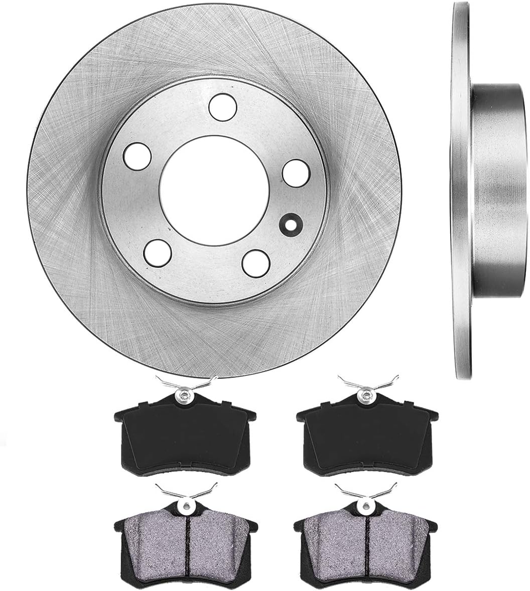 REAR 232 mm 5 Lug Brake Disc Rotors + Metallic Brake Pads Pack of 2 C76879