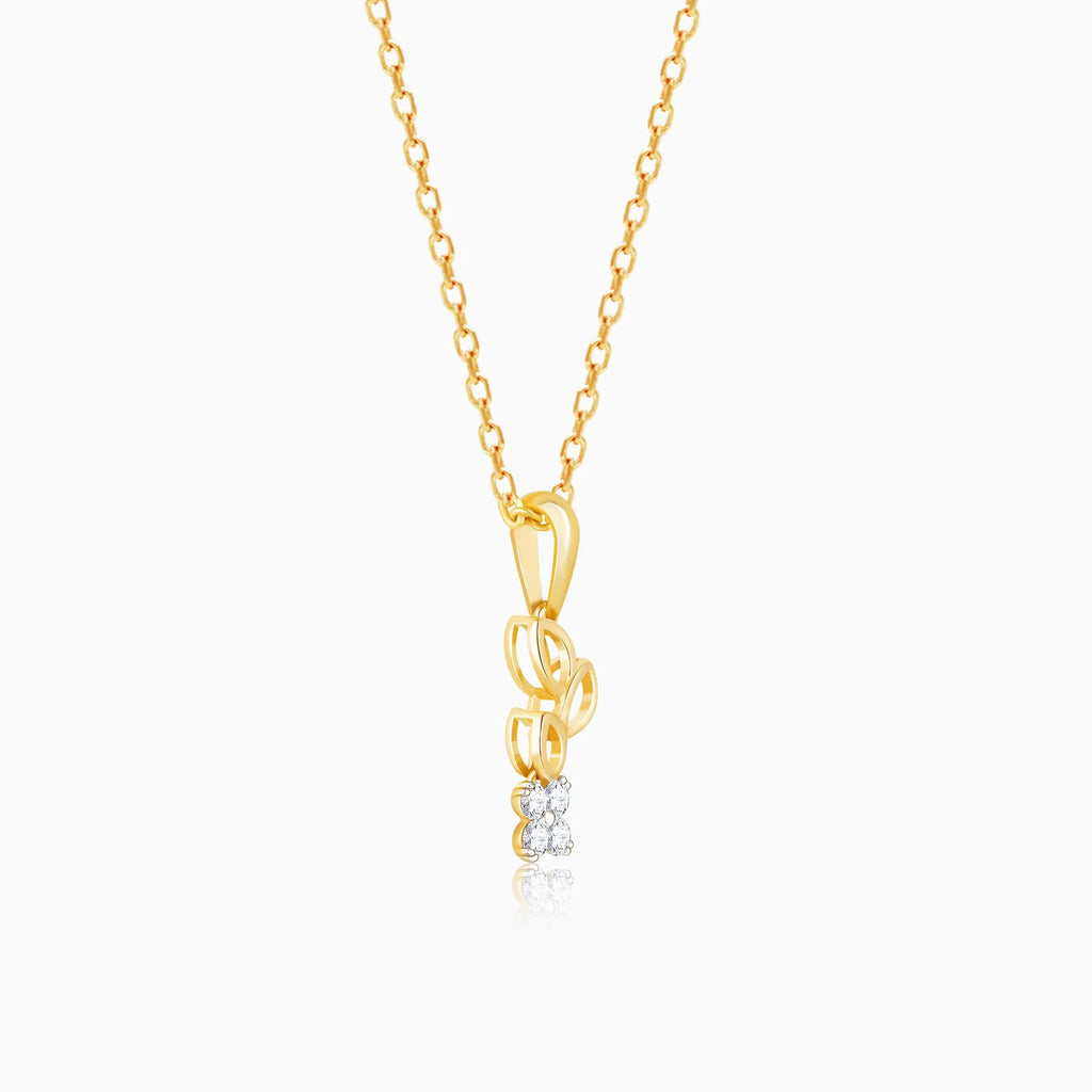 Gold Morning Glory Diamond Pendant D855413