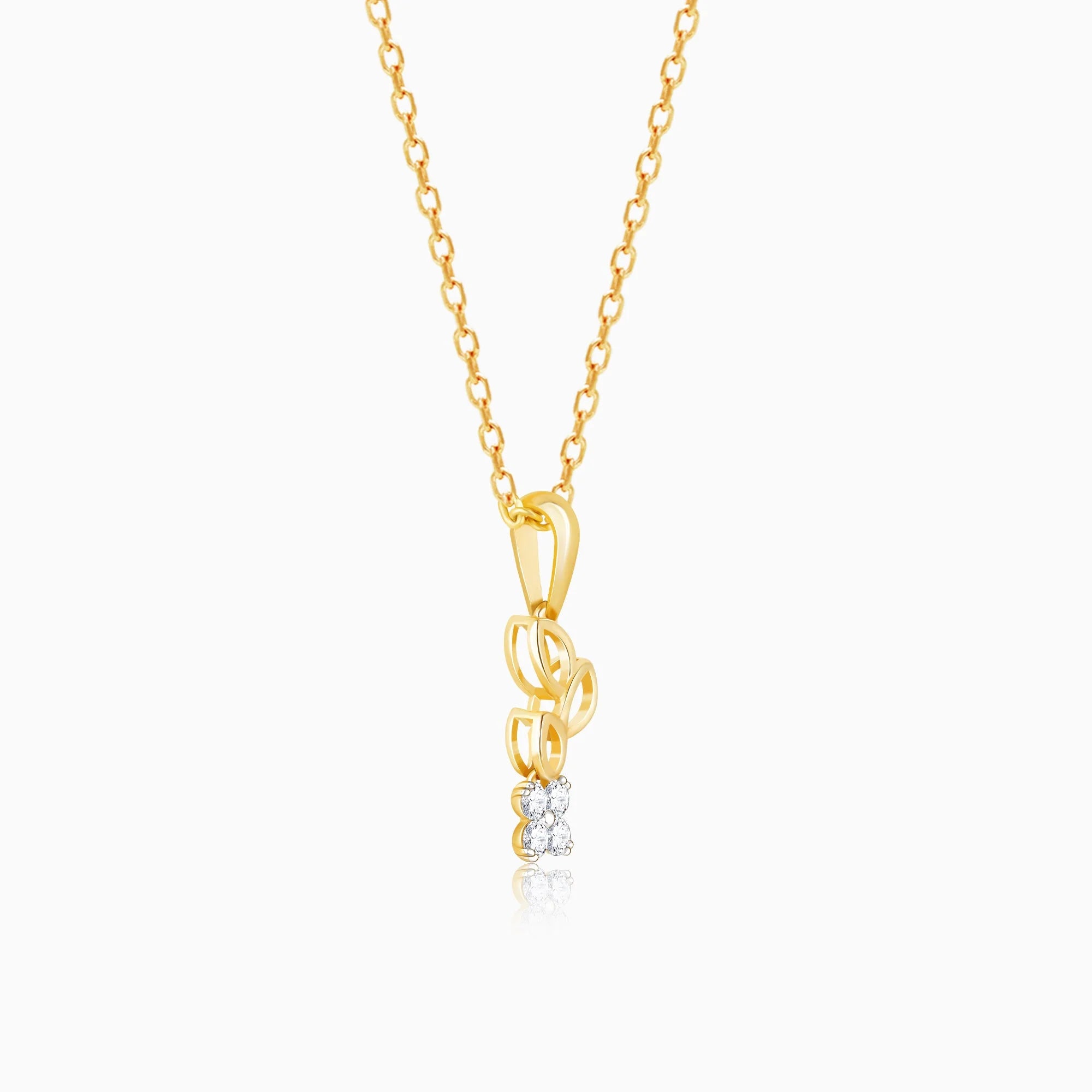 Gold Morning Glory Diamond Pendant D855413