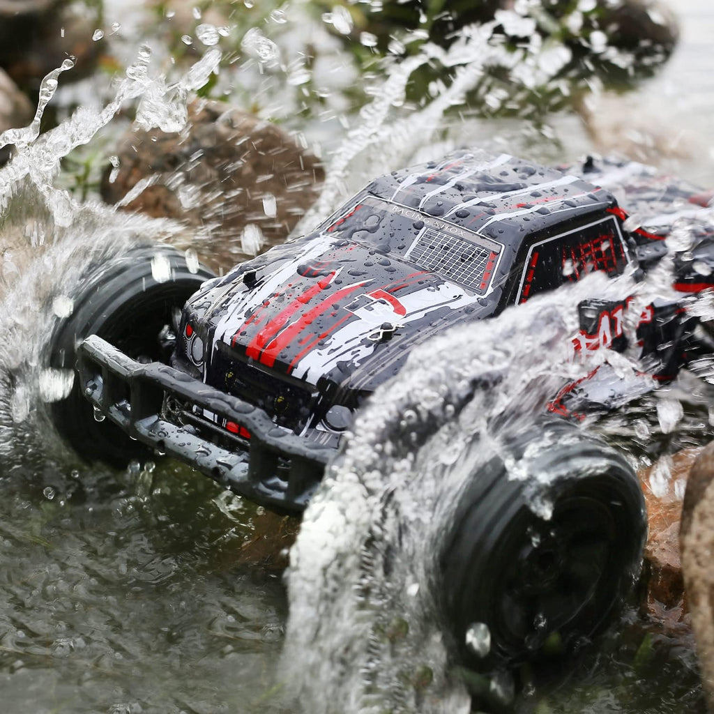 Large Hobby RC Car, 48 KM/H 1:10 Scale 4WD 2.4GHz Off Road Monster Truck Toy, 2 Batteries C549