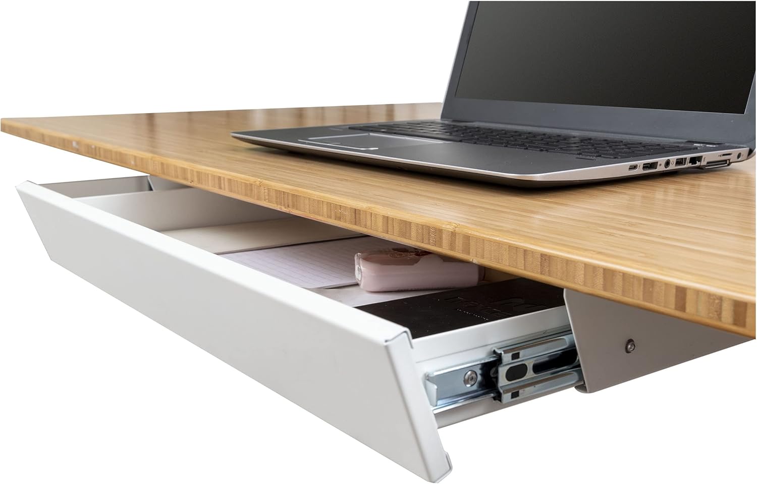 Black Sliding Under-desk Drawer Organizer 22" W M26592