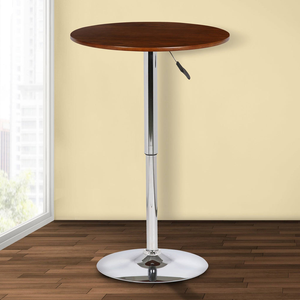 White and Chrome Metal Adjustable Pub Table F888