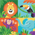 192 Green and Orange Jungle Safari Themed 2-Ply Luncheon Napkins C11998