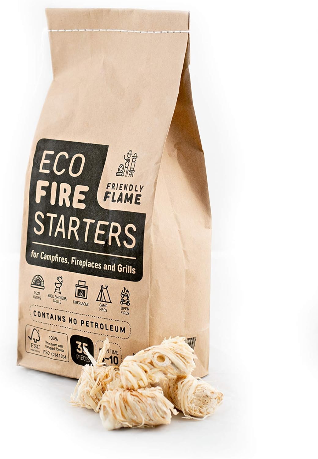 35pcs Natural Wood and Wax Firestarters H7155
