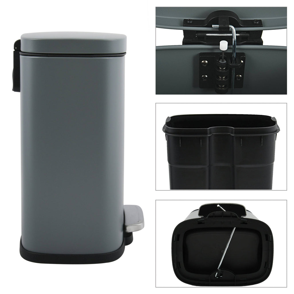 Matte Red Stainless Steel Step on Trash Can 1.32 Gallon L517886