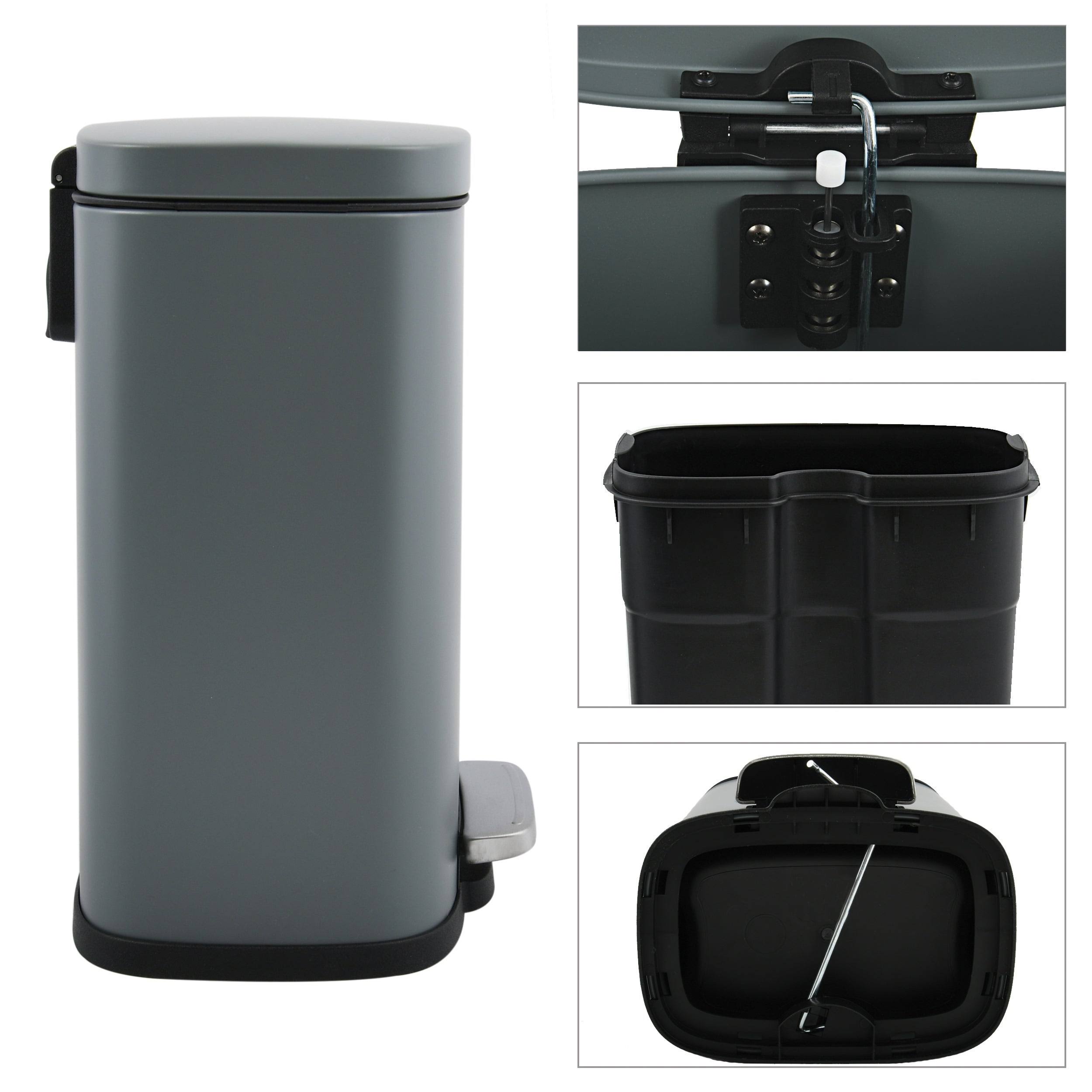 Matte Red Stainless Steel Step on Trash Can 1.32 Gallon L517886