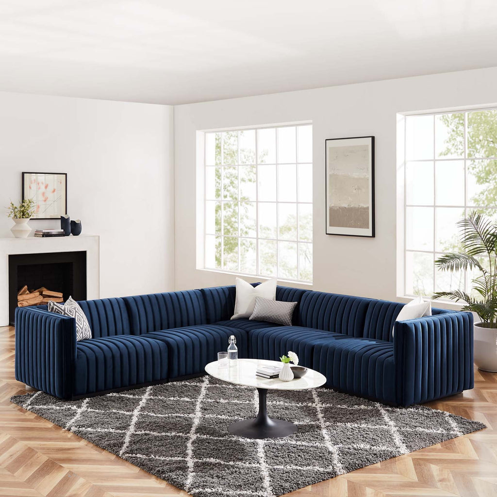 5-Piece Performance Velvet Sectional B60636