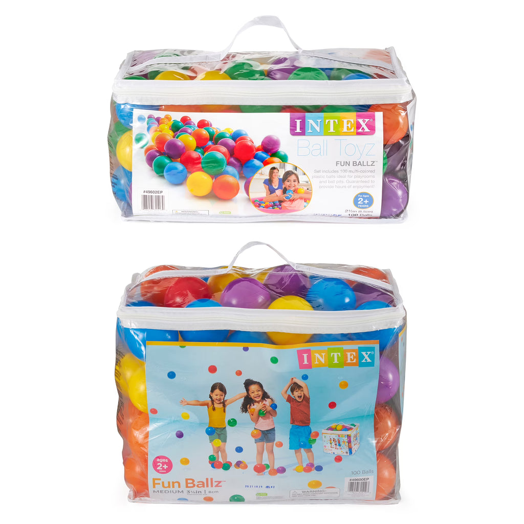 100 Large & 100 Small Plastic Multi-Colored Balls Z820