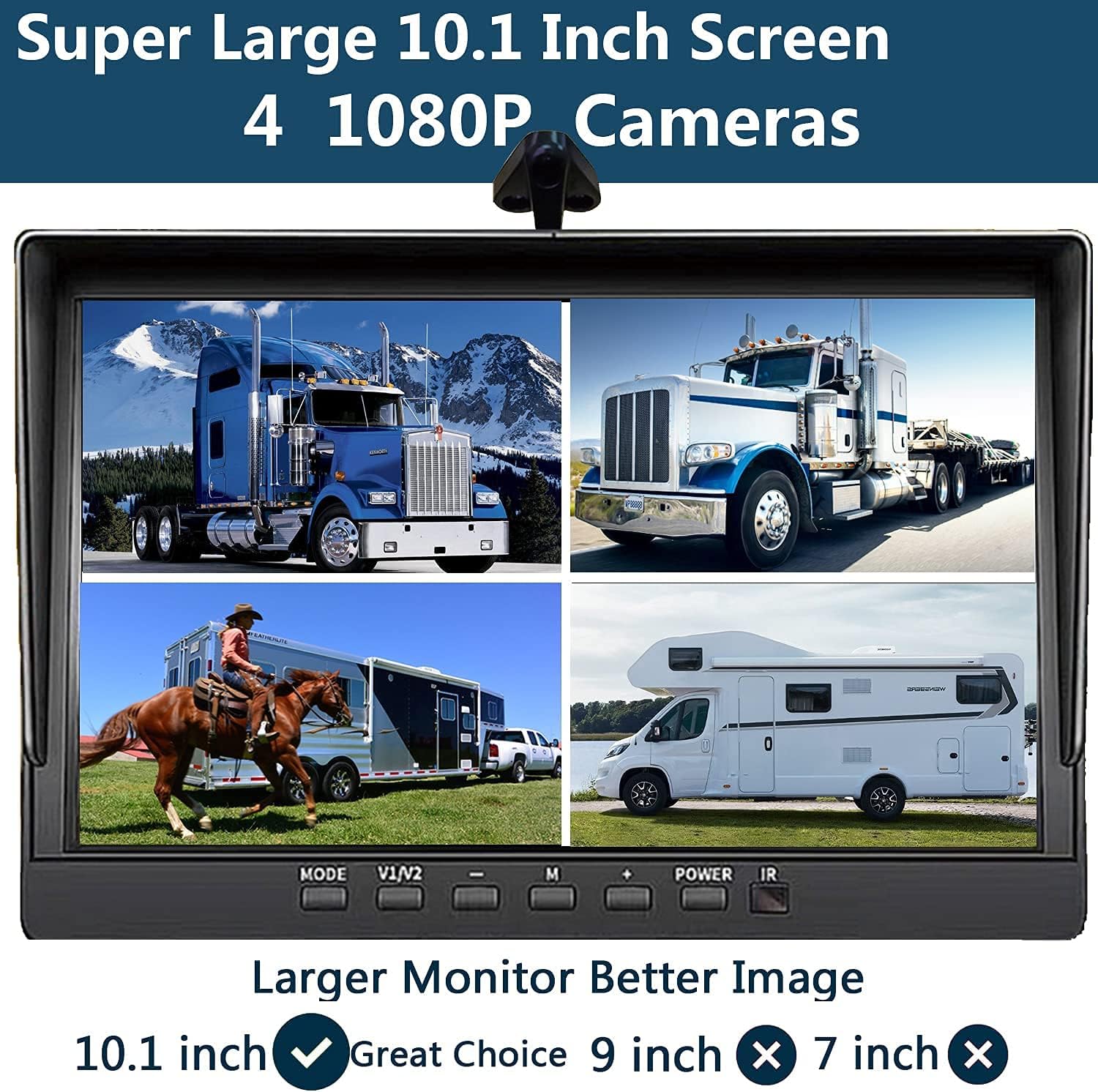 10.1 inch 1080P Backup Camera Monitor with 128GB DVR Z7300