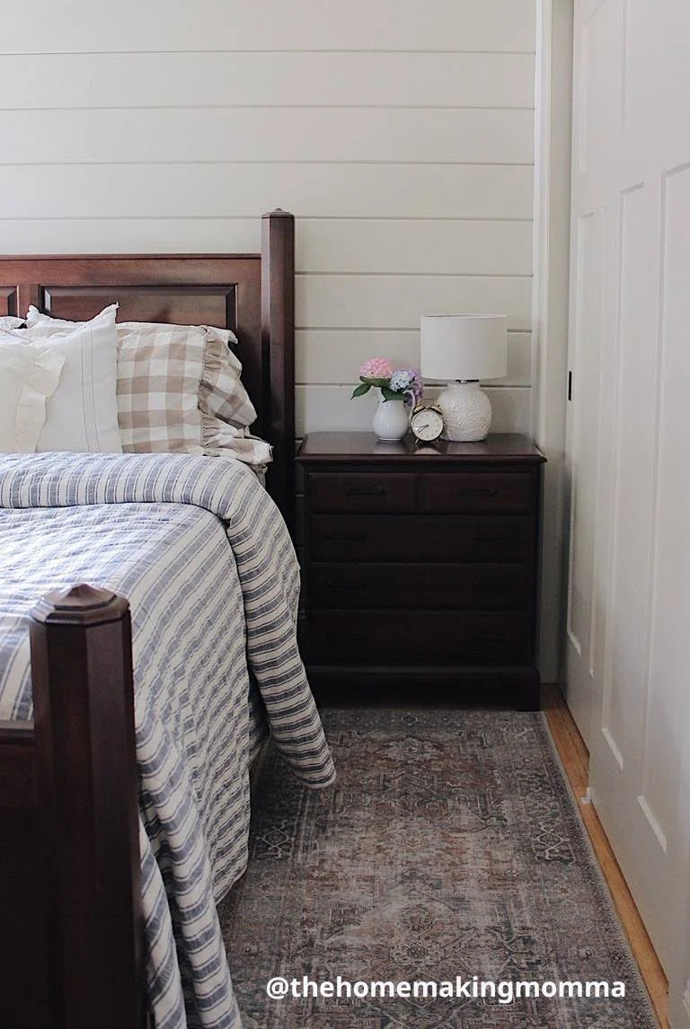 Blue Ticking Stripe Quilt, California King T940041